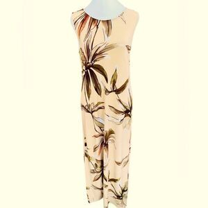 TAHARI sleeveless floral sheath style maxi dress size small.